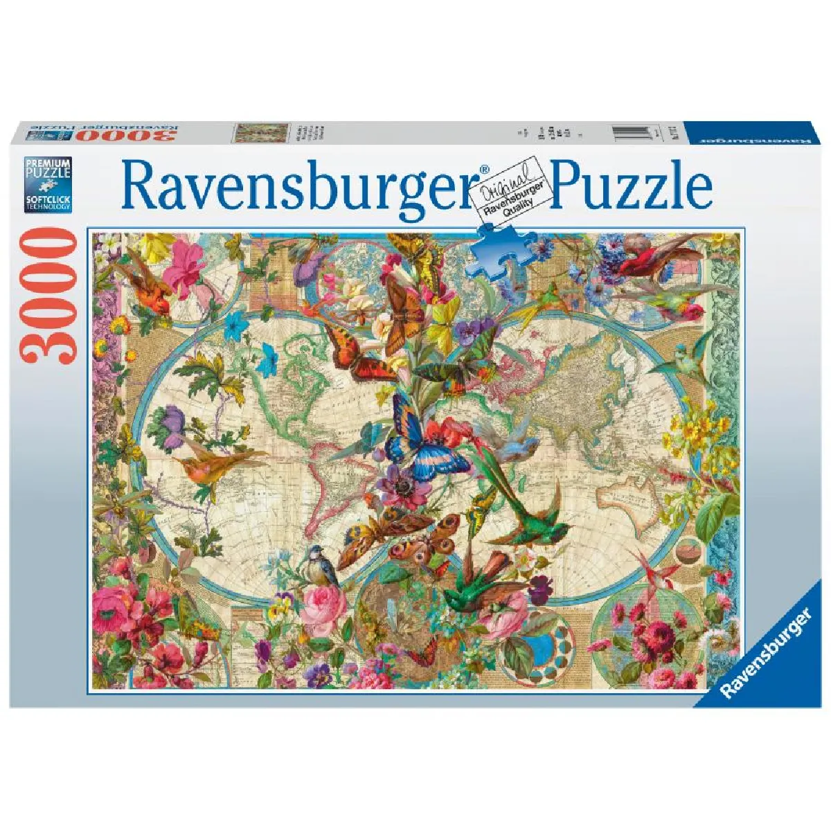Puzzle 3000 pièces : Carte de la flore et de la faune Ravensburger France