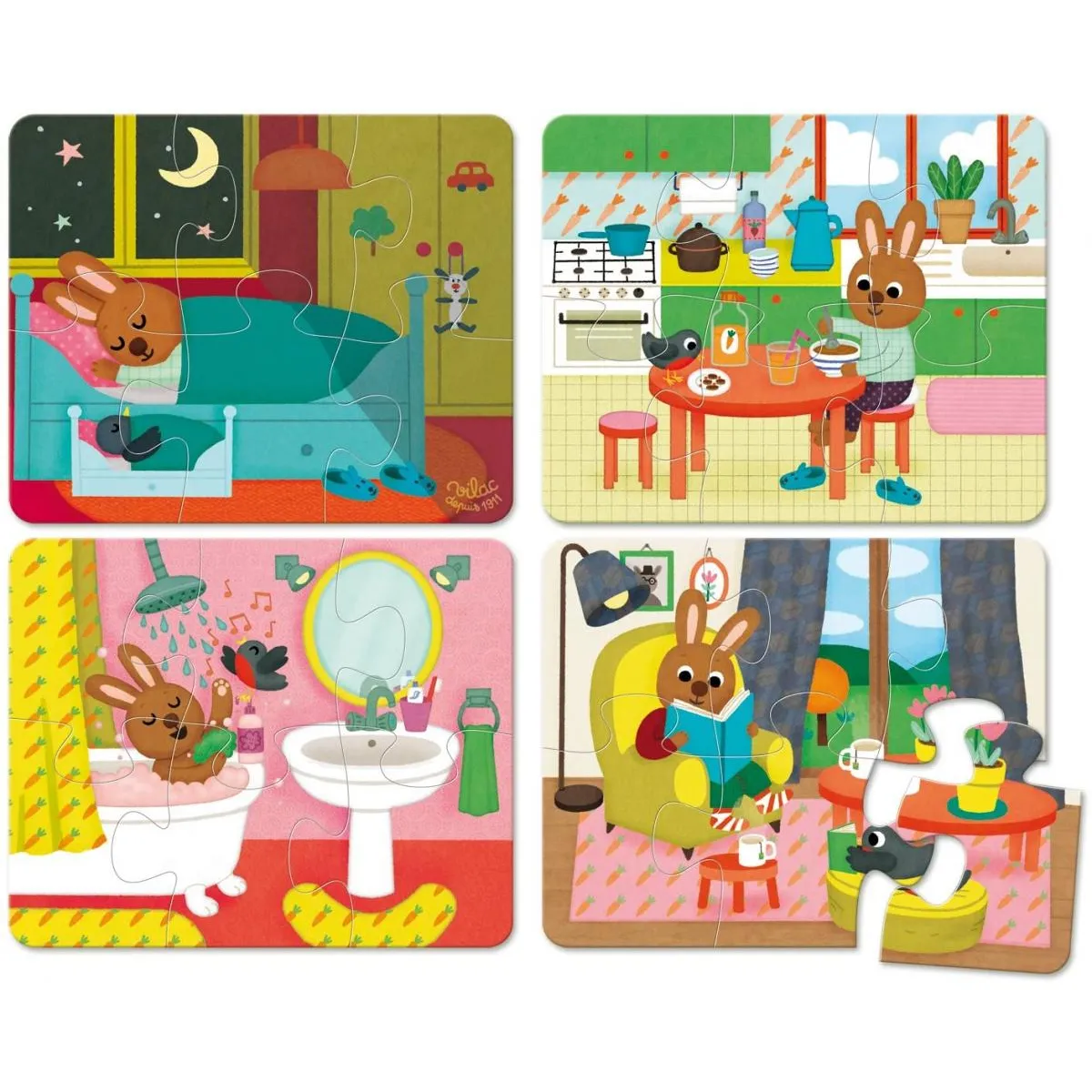 Vilac coffret puzzles en bois Maison Vilac coffret puzzles en bois Maison
