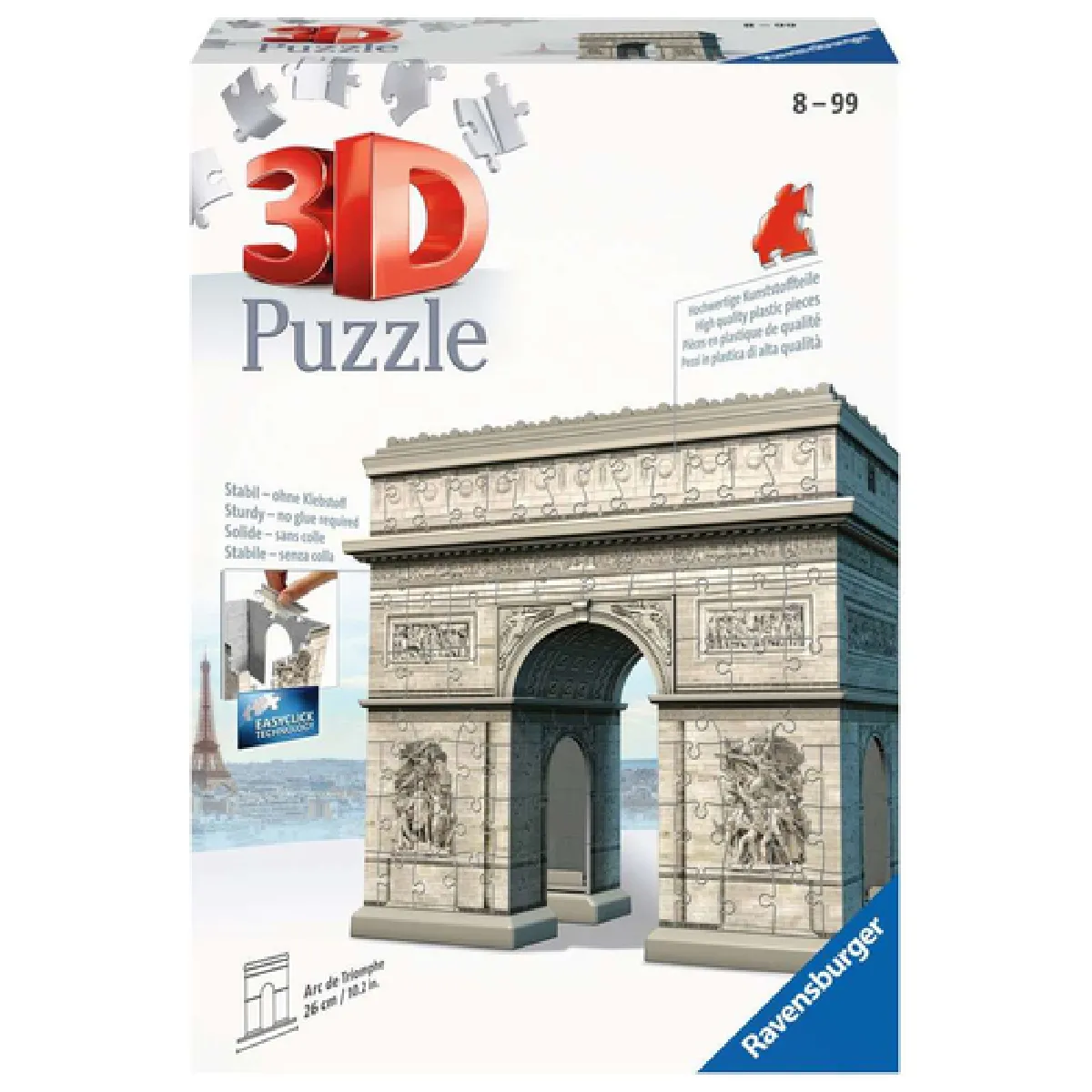 Puzzle 3D 216 pièces : Arc de Triomphe Paris Ravensburger France - vue 10