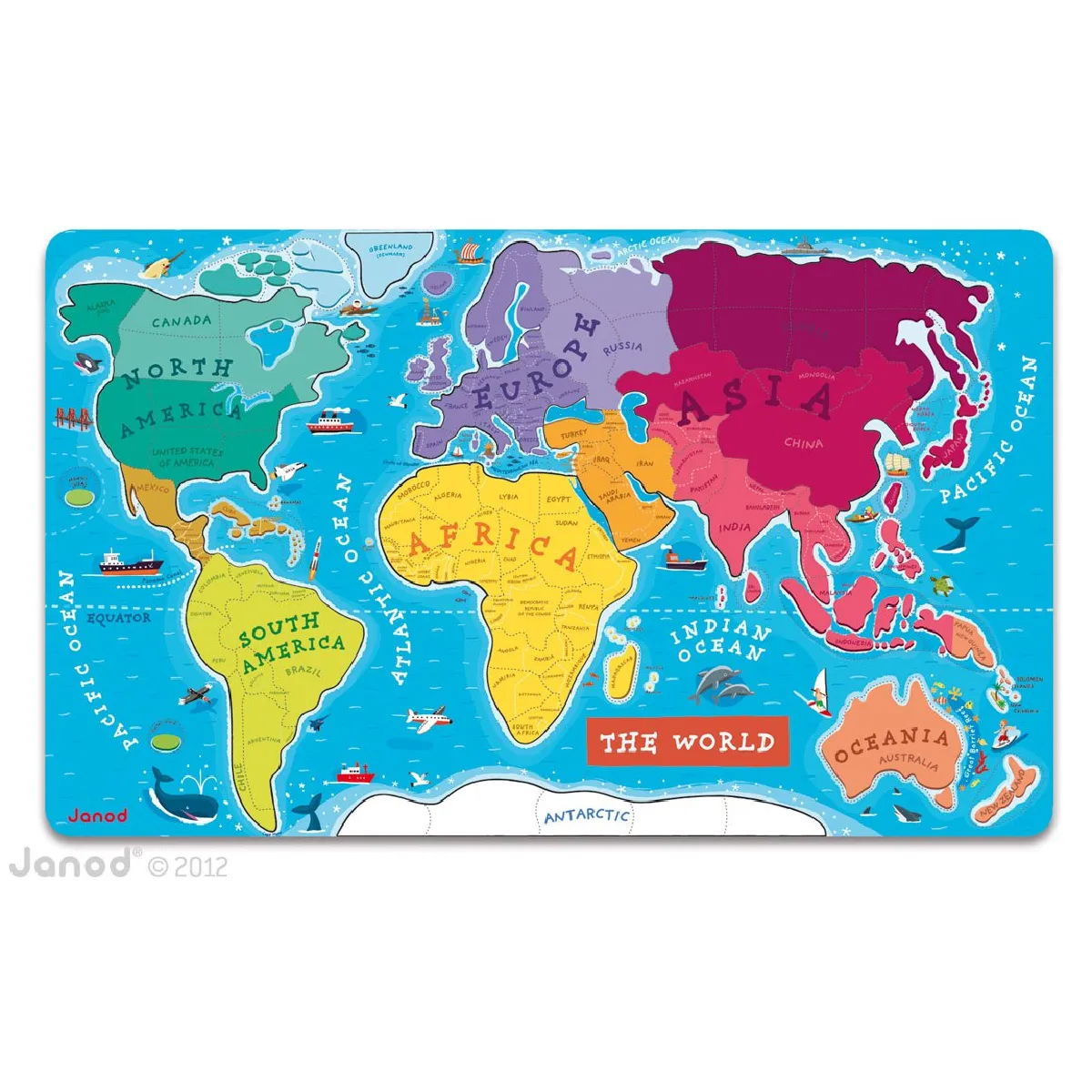 Janod Puzzle carte du monde magnétique Janod Puzzle carte du monde magnétique