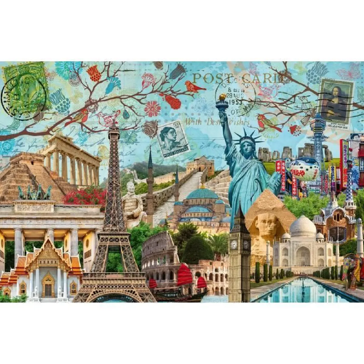 Puzzle 5000 pièces : Carte postale des monuments Ravensburger France