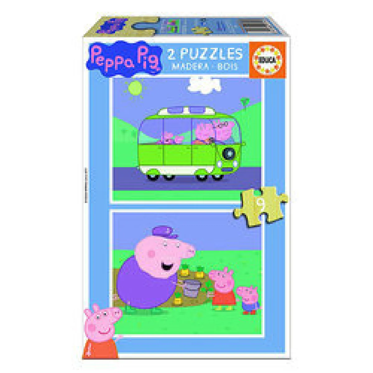 Educa Puzzle en bois Peppa Pig 2x9 pièces