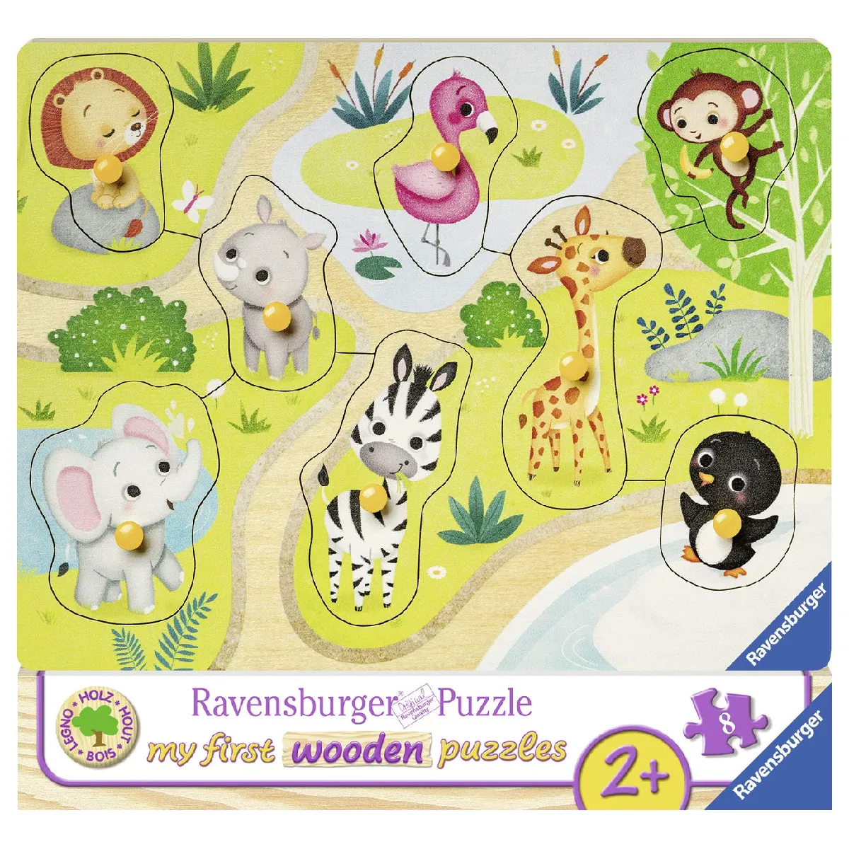 Puzzle en bois Ravensburger zoo enfants