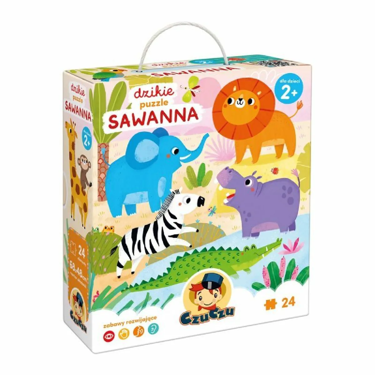 Puzzle éducatif safari pour enfants - 24 pièces