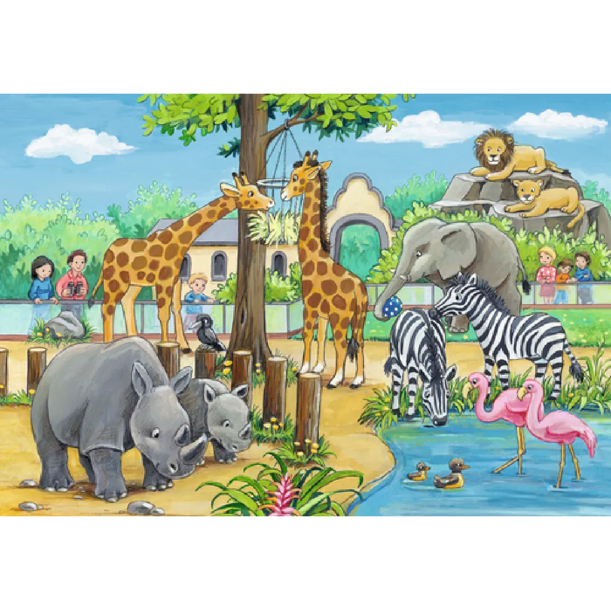 Puzzle 2 x 24 pièces : Bienvenue au zoo Ravensburger France - vue 2