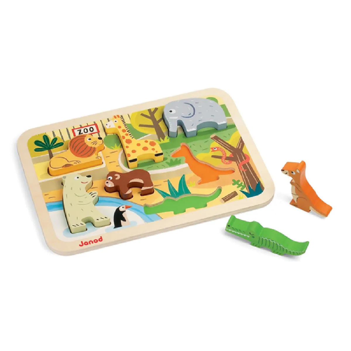 Juratoys-Janod Janod Puzzle En Bois Chunky Animaux Du Zoo