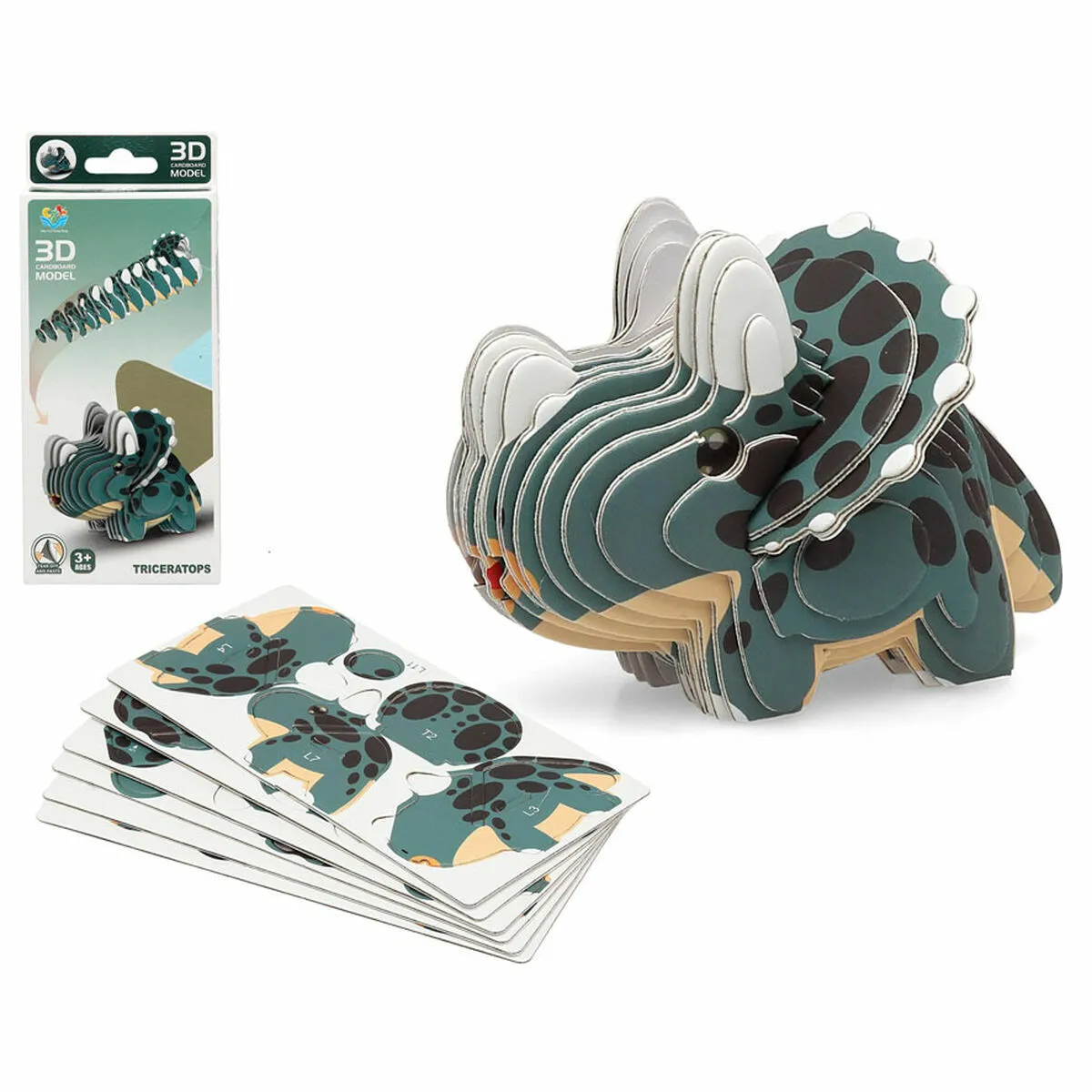 Bigbuy Puzzle 3D dinosaure en plastique - Vert Bigbuy Puzzle 3D dinosaure en plastique - Vert