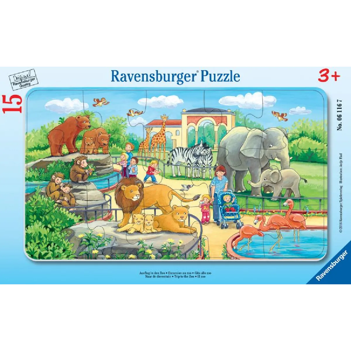 Puzzle cadre 15 pièces : Excursion au zoo Ravensburger France - vue 2