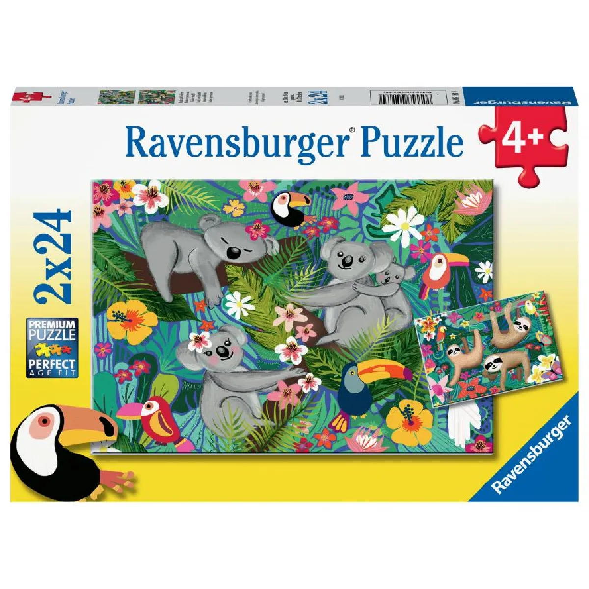 Puzzles 2 x 24 pièces : Koalas et paresseux Ravensburger France - vue 3