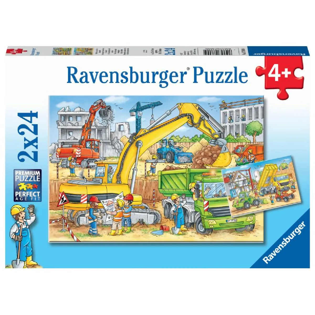 Puzzles 2 x 24 pièces : Beaucoup de travail sur le chantier Ravensburger France - vue 2