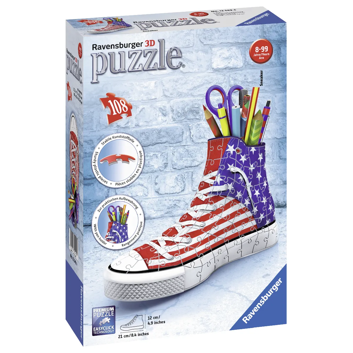 Ravensburger Puzzle 3D Chaussures Sneakers américaine - 108 pièces - 12549