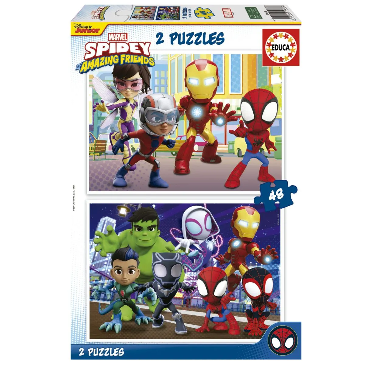 Educa Puzzle enfants Spidey et ses amis - 2 x 48 pièces
