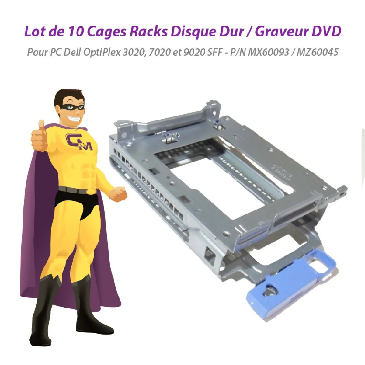 Dell Lot x10 Cages Rack 3.5 Optiplex HDDDVD