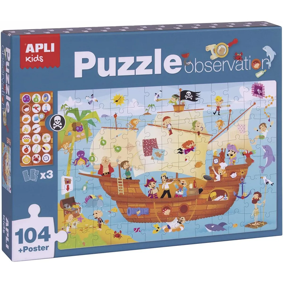 Apli Puzzle d’observation Pirates - 104 pièces