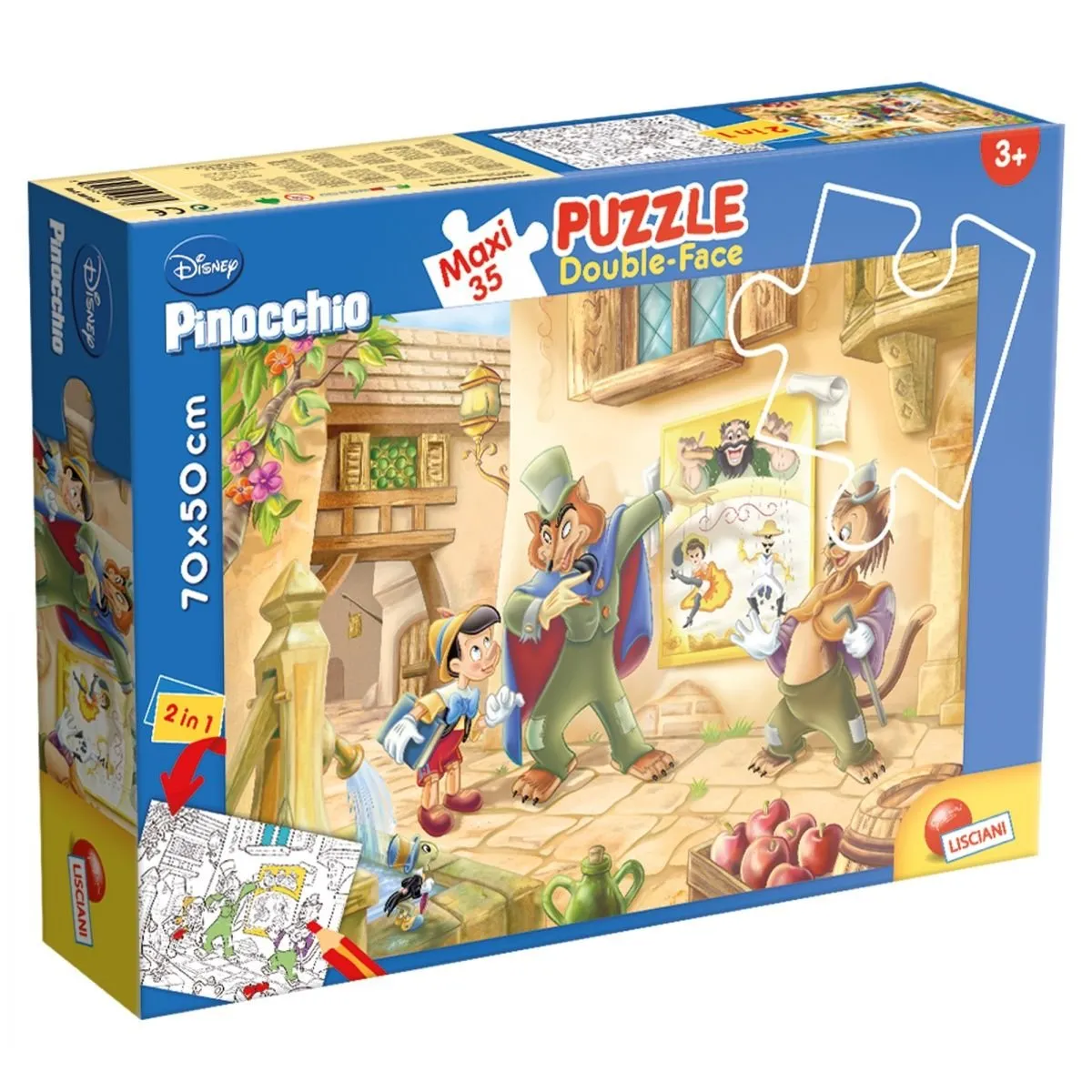 Lisciani giochi Puzzle Pinocchio double face