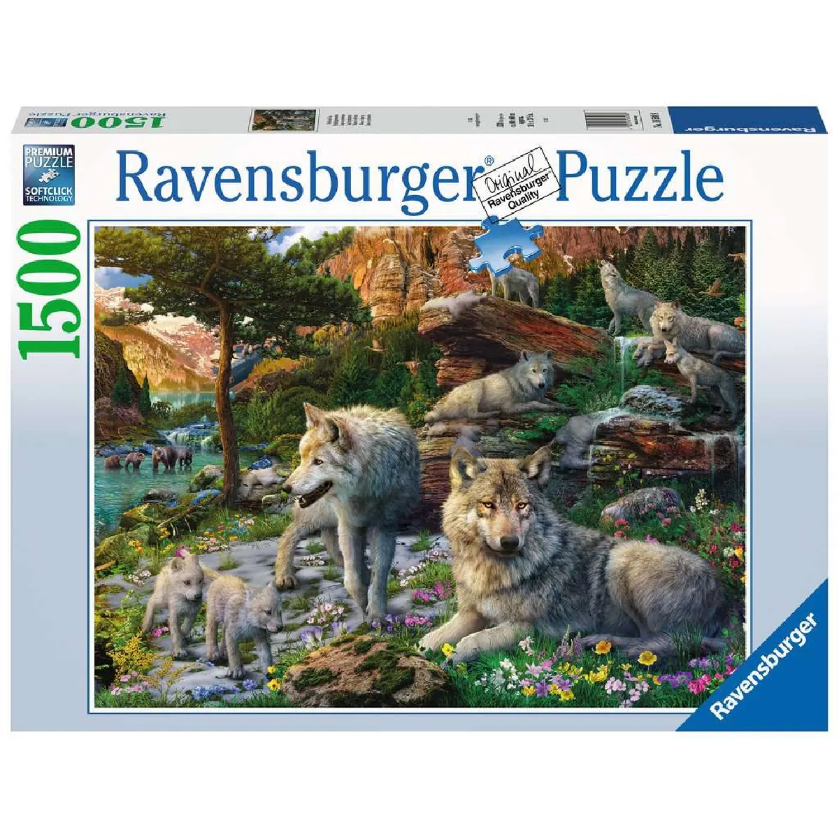 Puzzle 1500 pièces : Loups au printemps Ravensburger France - vue 9