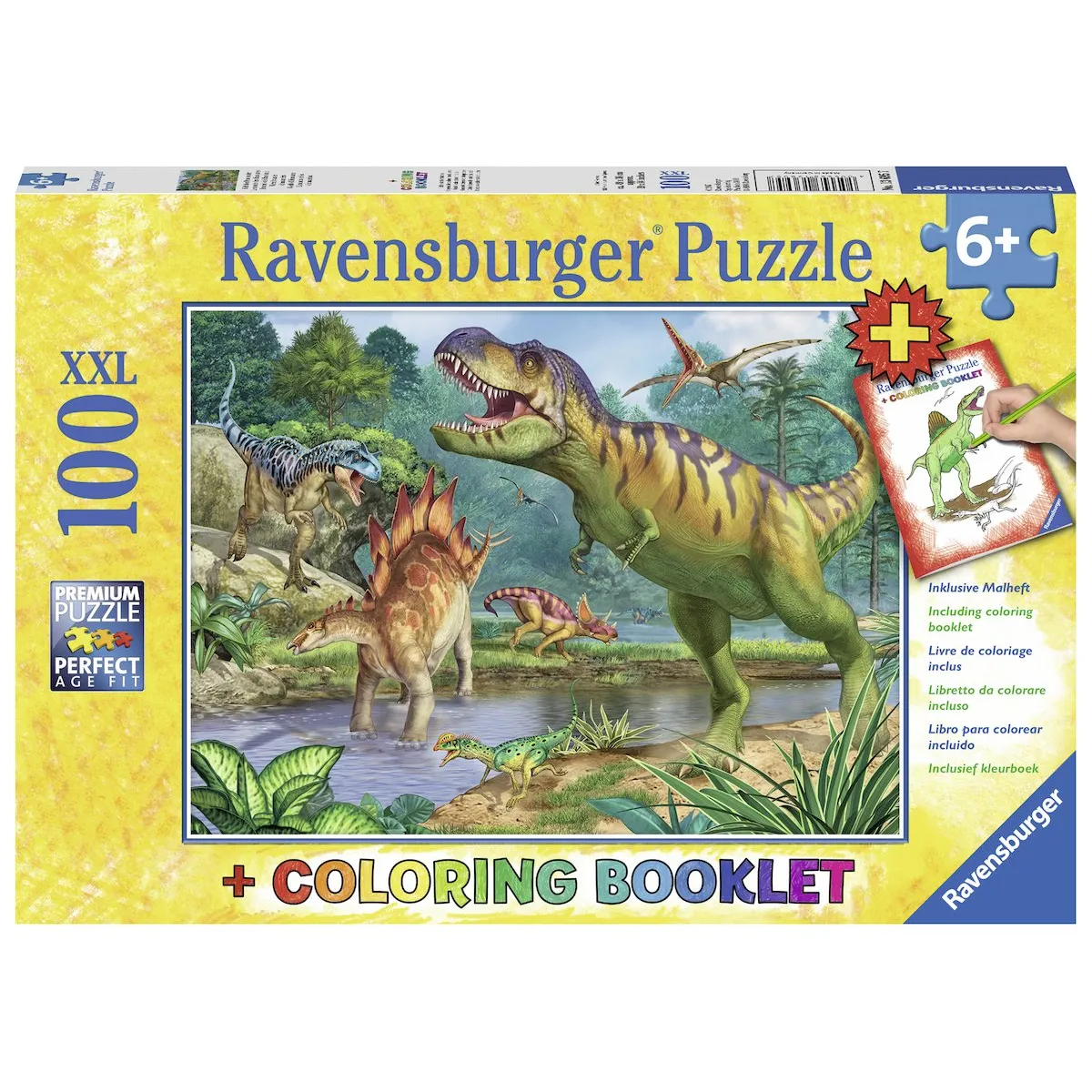 Ravensburger Puzzle Enfant Au Milieu des Dinosaures 100 Pièces - vue 2