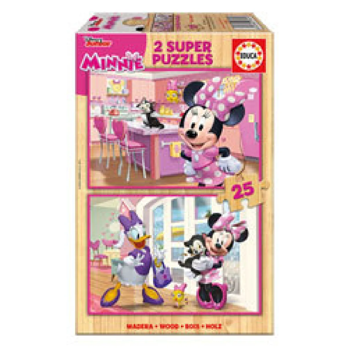 Educa puzzle bois Minnie, 2 x 25 pièces