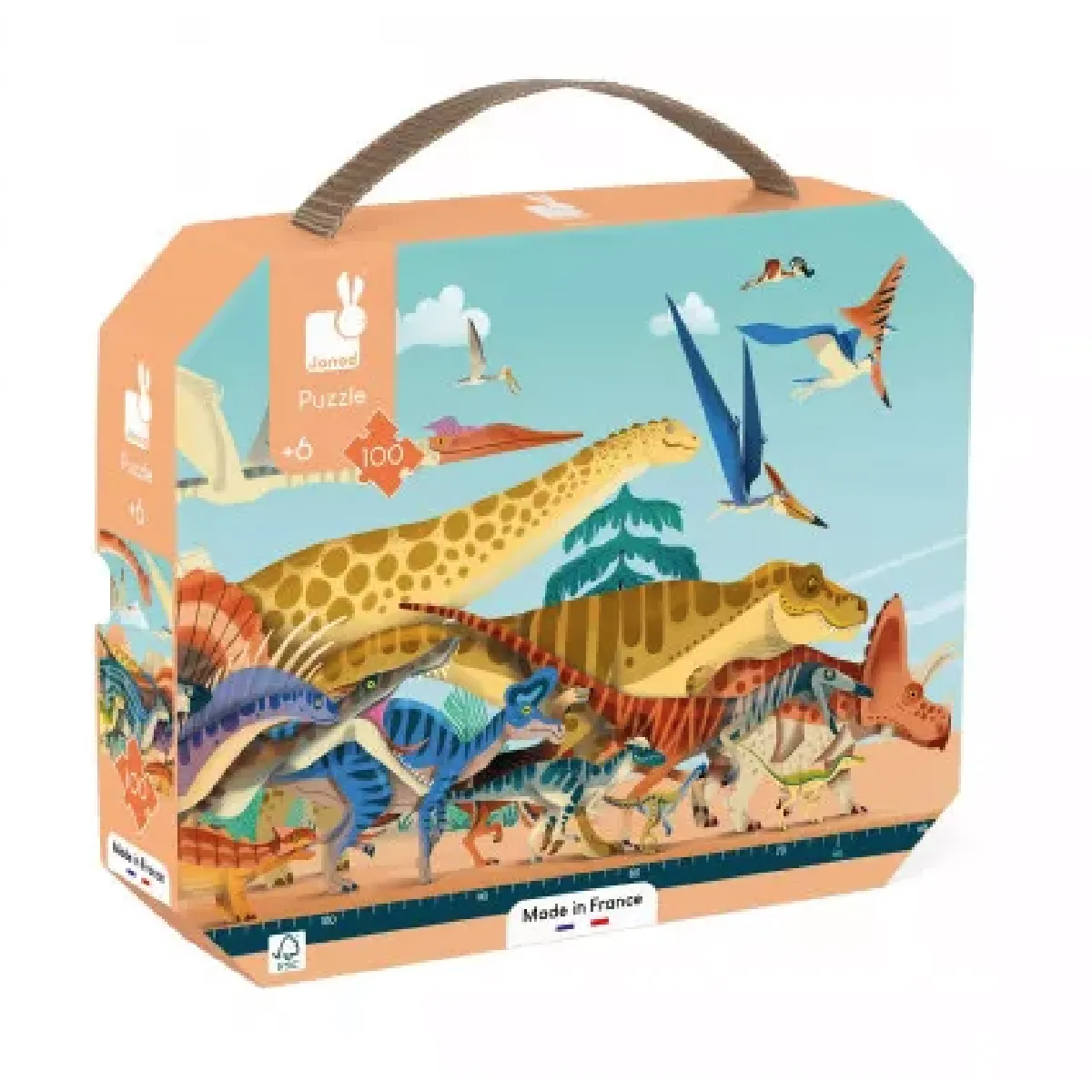 Janod - Puzzle Panoramique Dino - 100 Pièces - Bois - Image 3