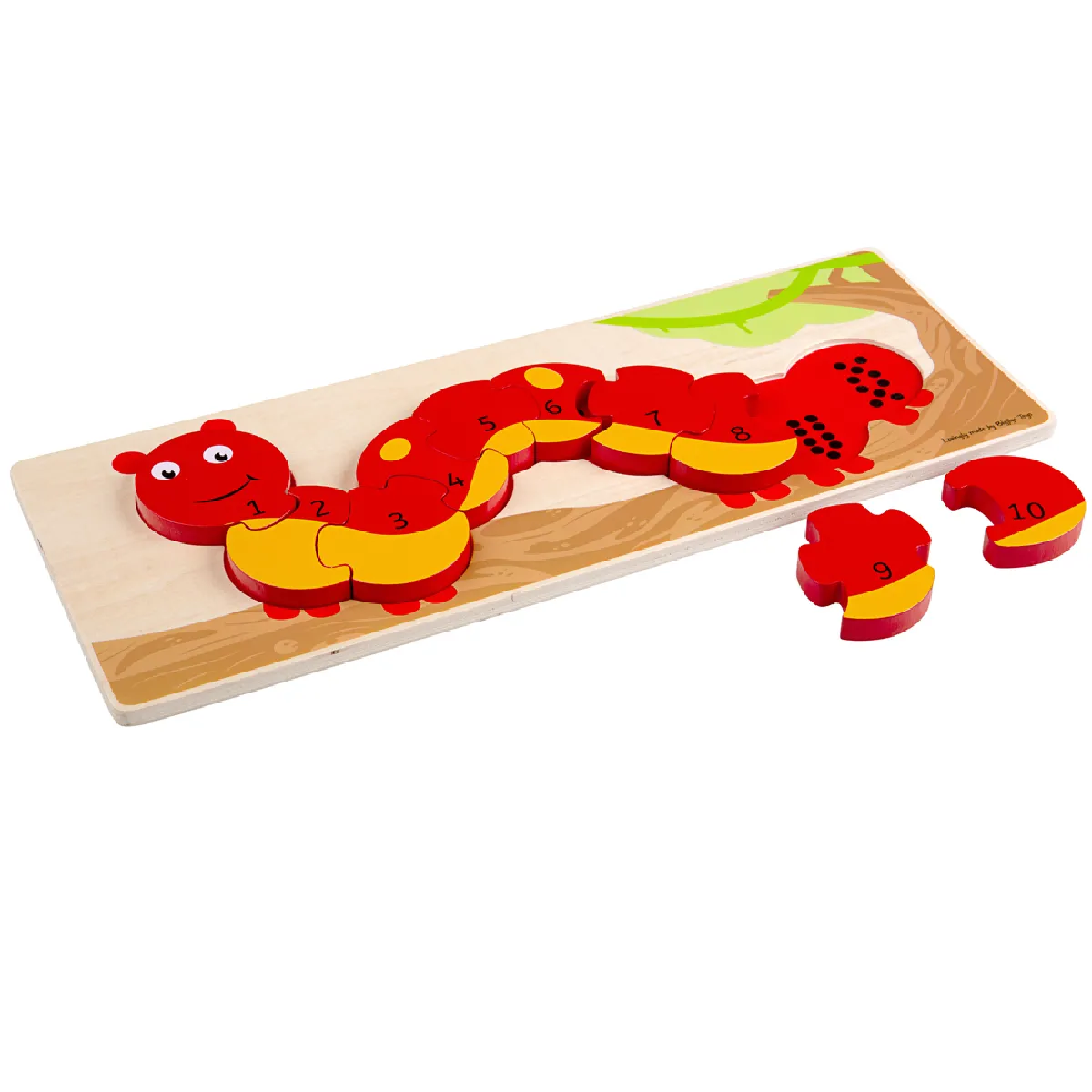 Bigjigs toys Puzzle enfant chenille numérotée en bois