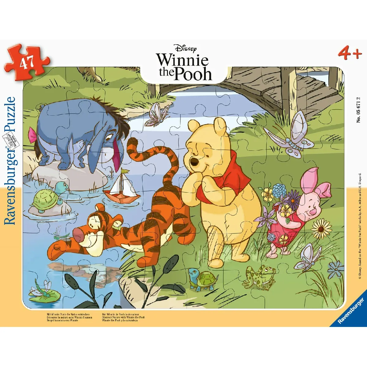 Puzzle cadre 47 pièces : Découvre la nature avec Winnie 'ourson Ravensburger France