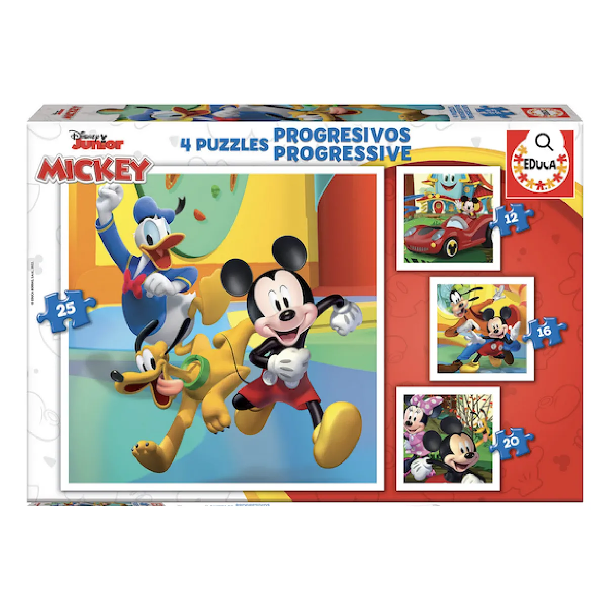 Educa : Un Large Choix De Puzzles Made In Espagne Unisex Unicolour Puzzle 4 Puzzles Progressifs - Mickey & Friends - 10 À 25 Pièces - Image 2