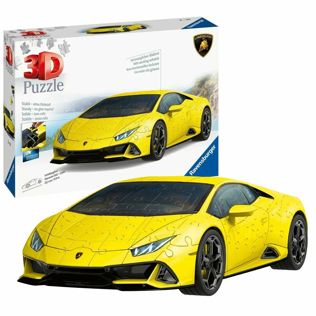 Lamborghini Jaune Puzzle 3D Huracán Evo - 156 Pièces