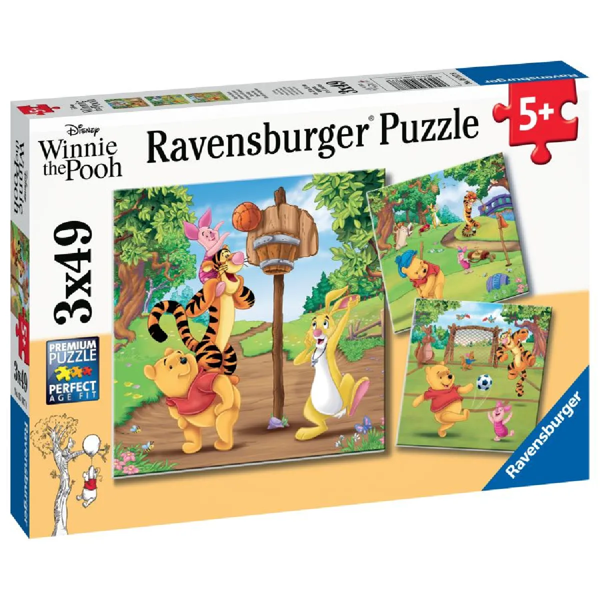 Puzzles 3 x 49 pièces : Disney Winnie 'Ourson : Journée sportive Ravensburger France - vue 8