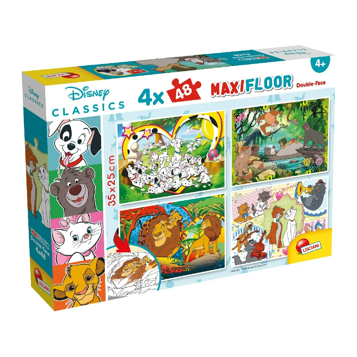 Puzzle enfant double face à colorier - 4 x 48 pièces