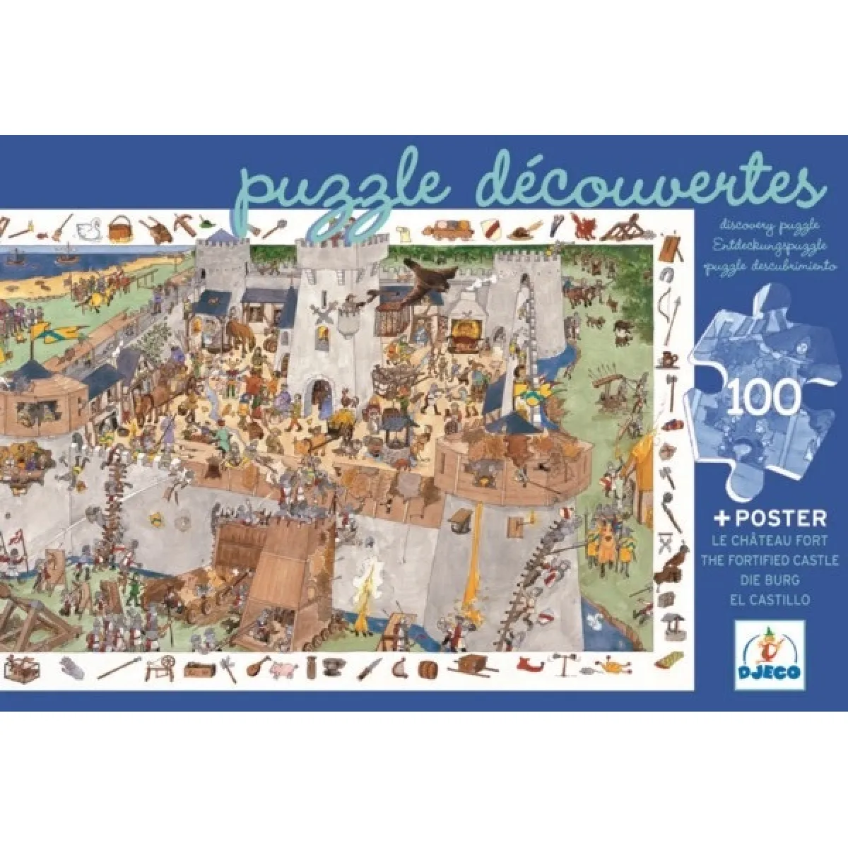 Djeco Puzzle d’observation Château fort - 100 pièces