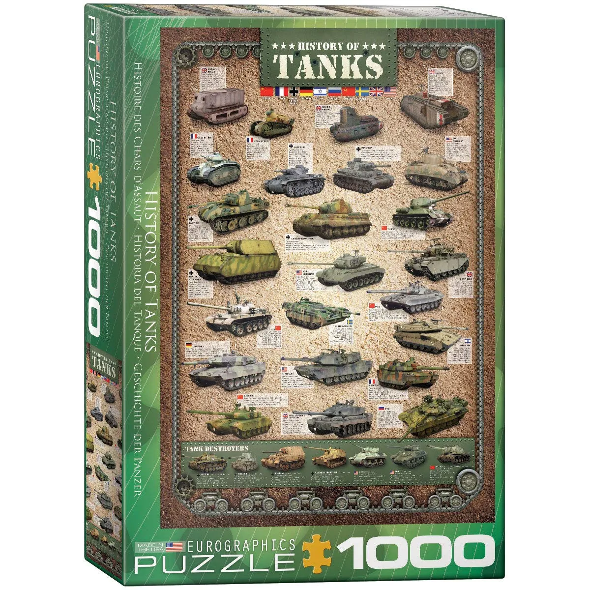 Non Communiqué Multicolore Eurographicspuzzles - History Of Tanks - Puzzle - 1000 Pièces - Image 3