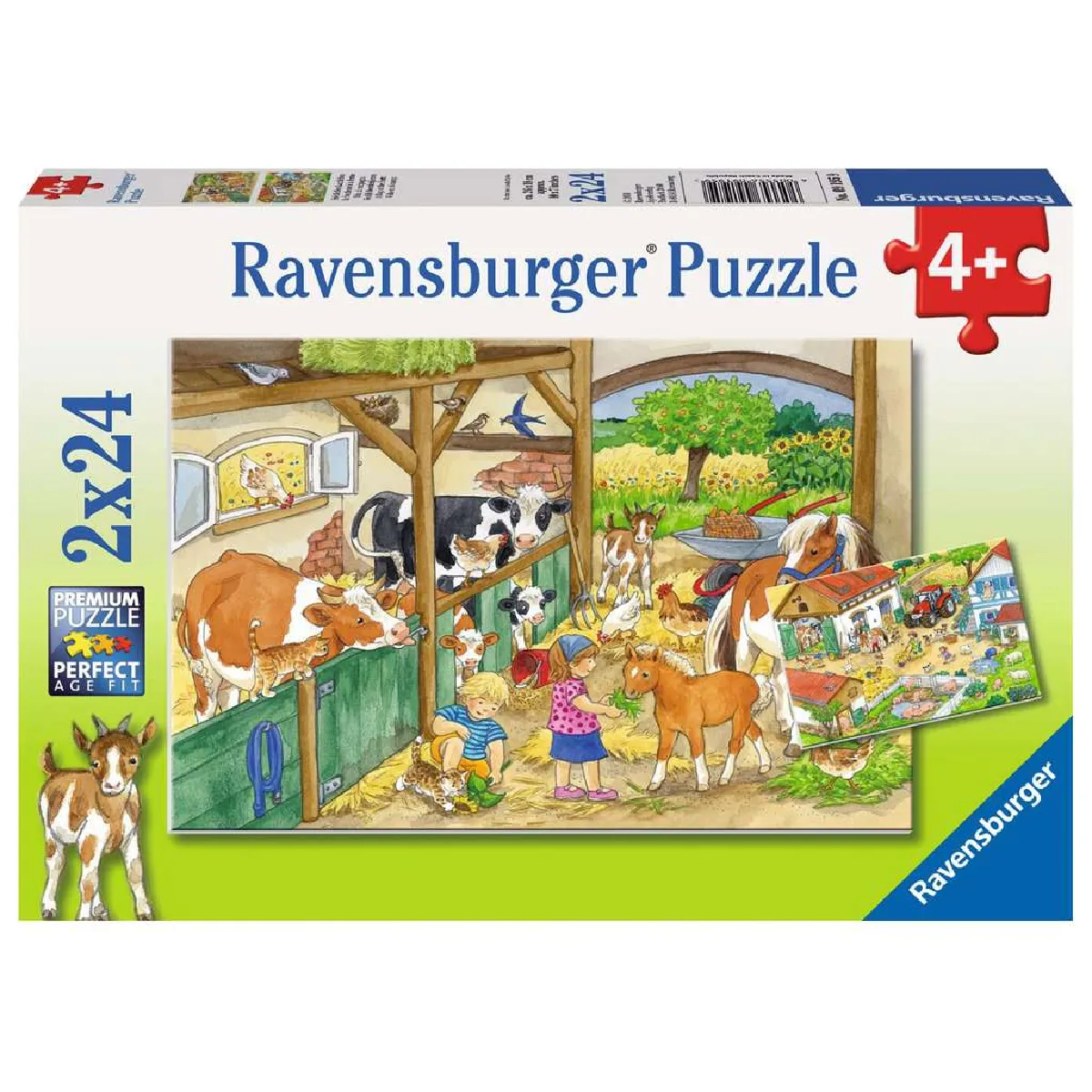 Puzzle 2 x 24 pièces : Une journée à la ferme Ravensburger France - vue 2
