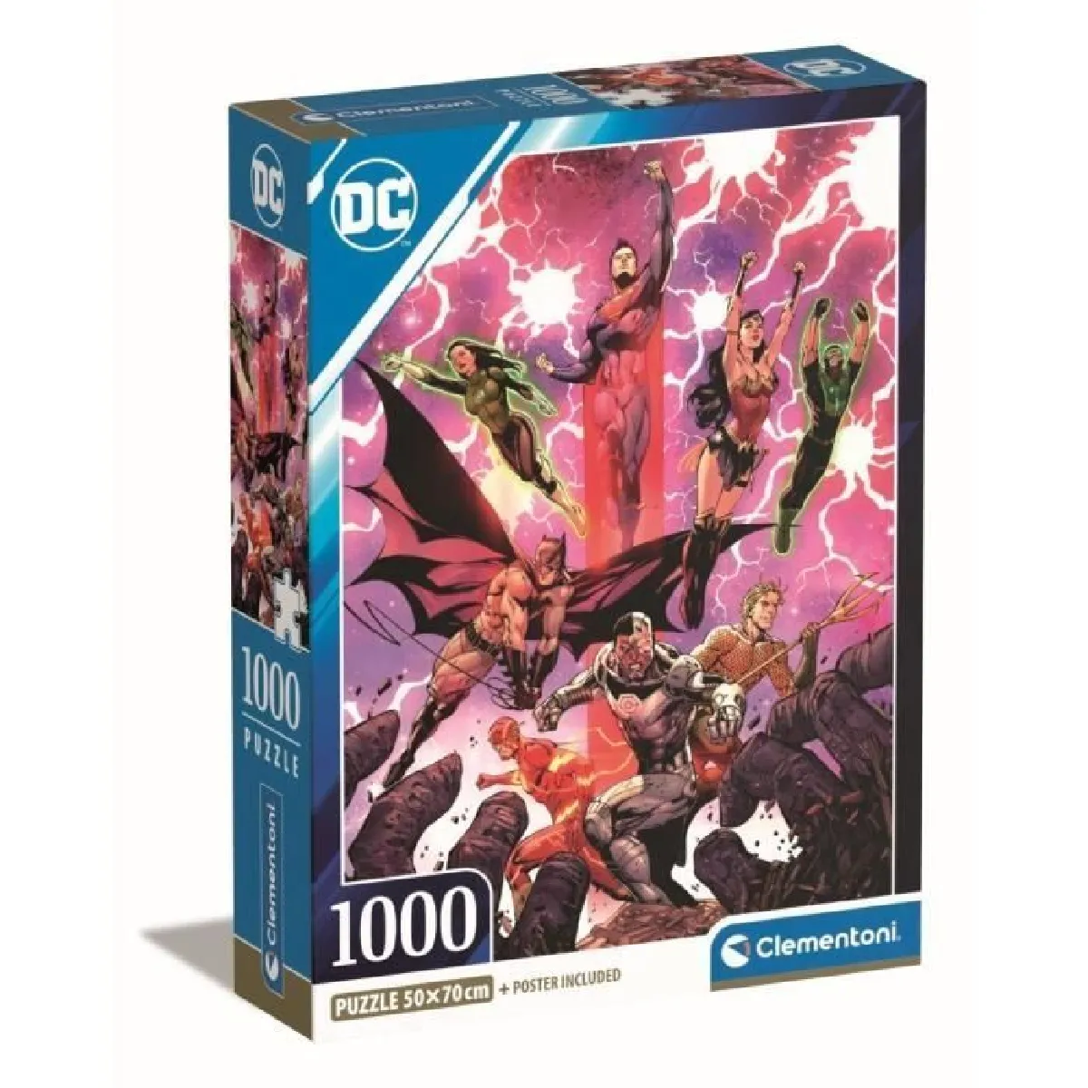 Puzzle 1000 pièces : DC Comics Justice League Clementoni Puzzles - vue 3