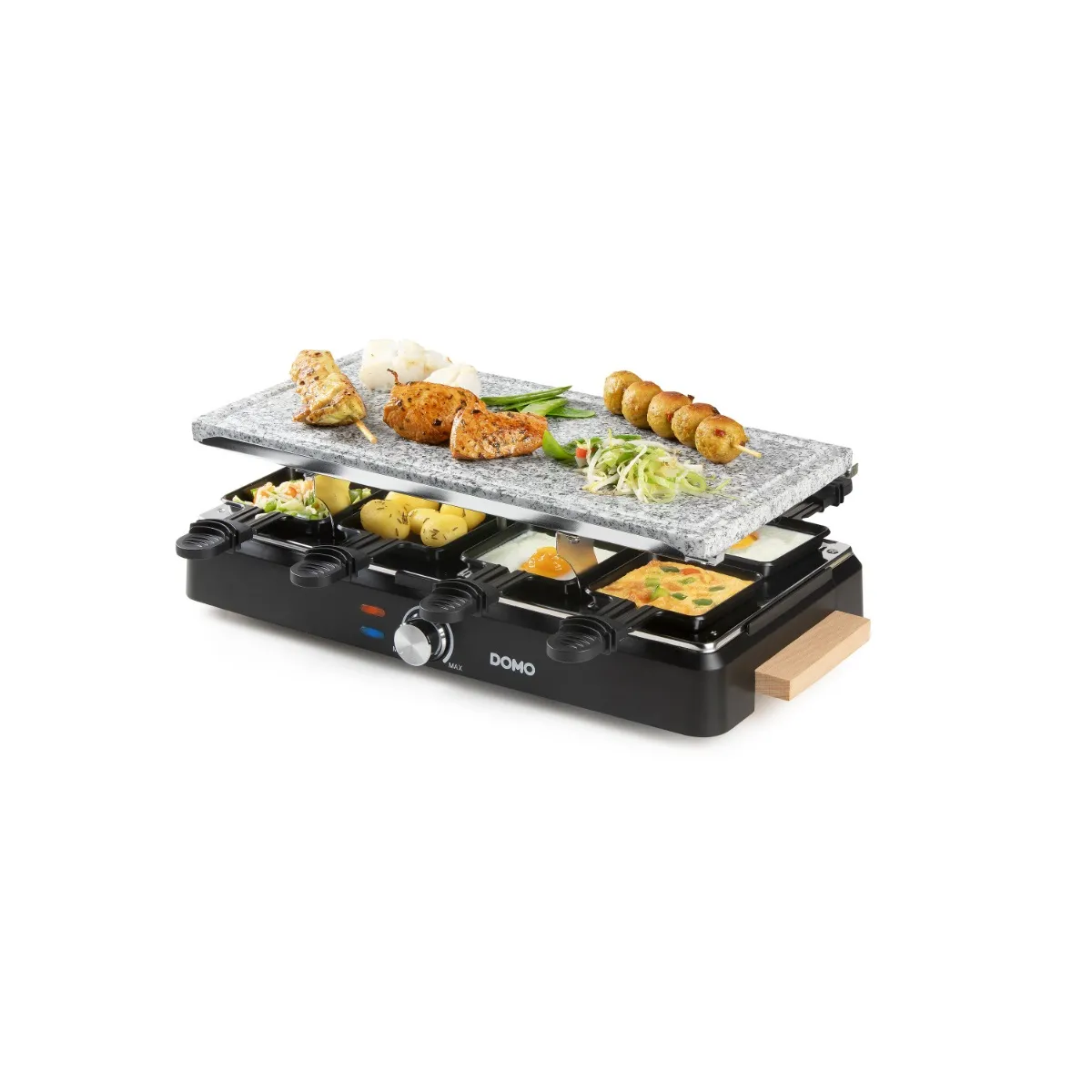 Domo Noir Appareil A Raclette - Do9262g - 8 Personnes - Pierre A Cuire - Gril - 1400 W - Neuf - Image 5