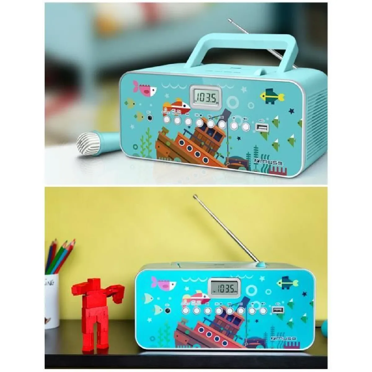 RADIO LECTEUR CD USB ET MICROPHONE Compatible CDCD RCD RWMP3 - vue 4