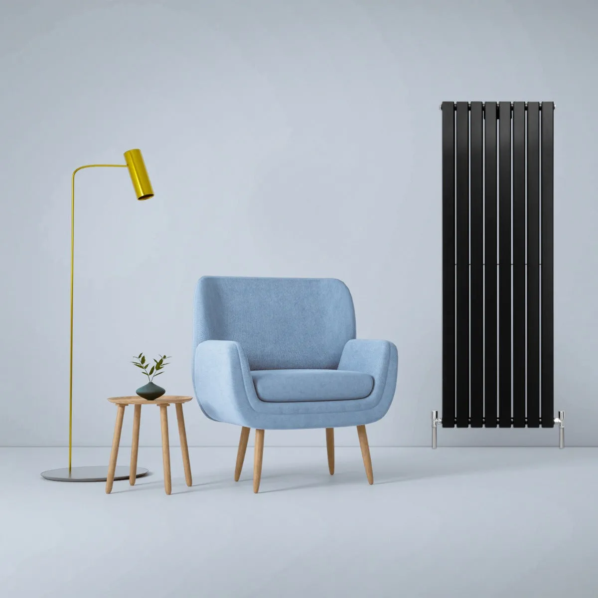 Monstershop Noir Radiateur Plat Mat 160 Cm X 56 Cm