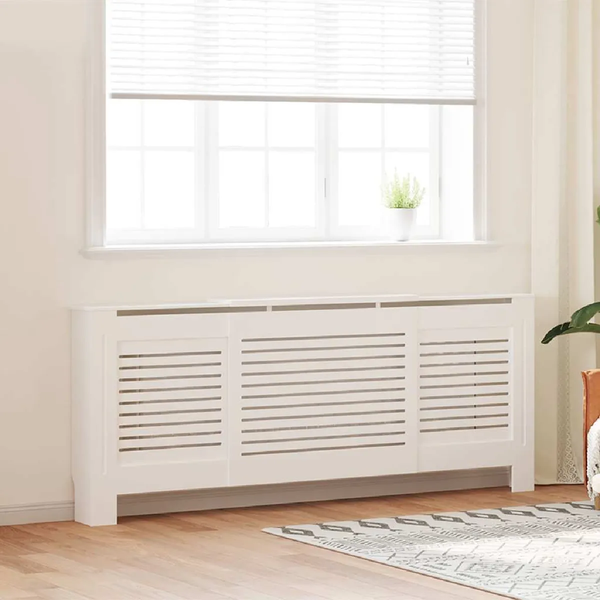 Non Communiqué Blanc Vidaxl Cache-Radiateur Mdf 205 Cm 325551 - Image 3