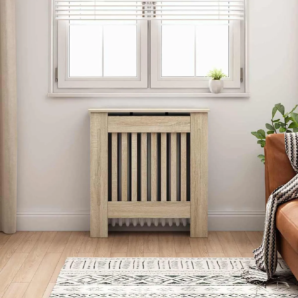 VIDAXL - Cache-radiateur - 78 cm - Design à lattes - Image 2