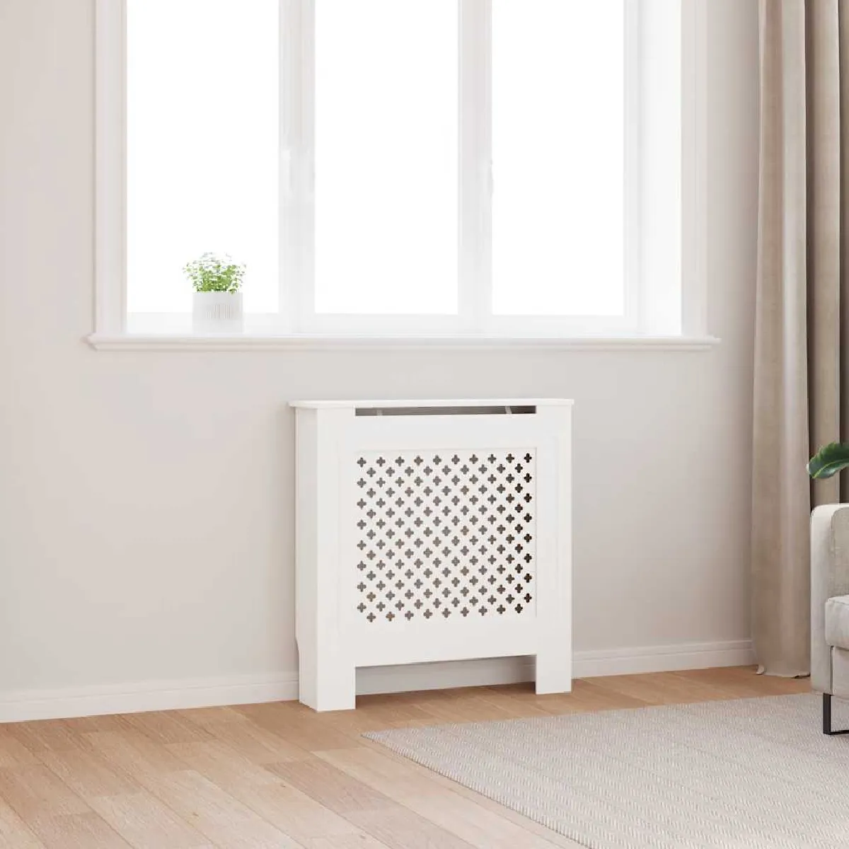 VIDAXL - Cache-radiateur - MDF - 78 cm - Blanc - Image 2