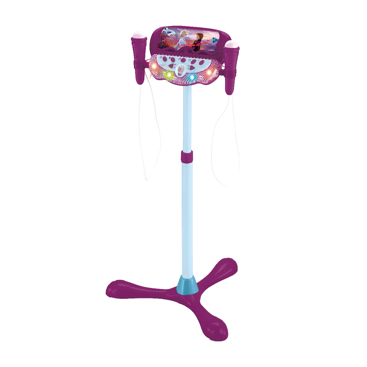 Lexibook Reine des Neiges sur pied ajustable lumineux avec enceinte, 2 Micros et Effets vocaux - vue 2