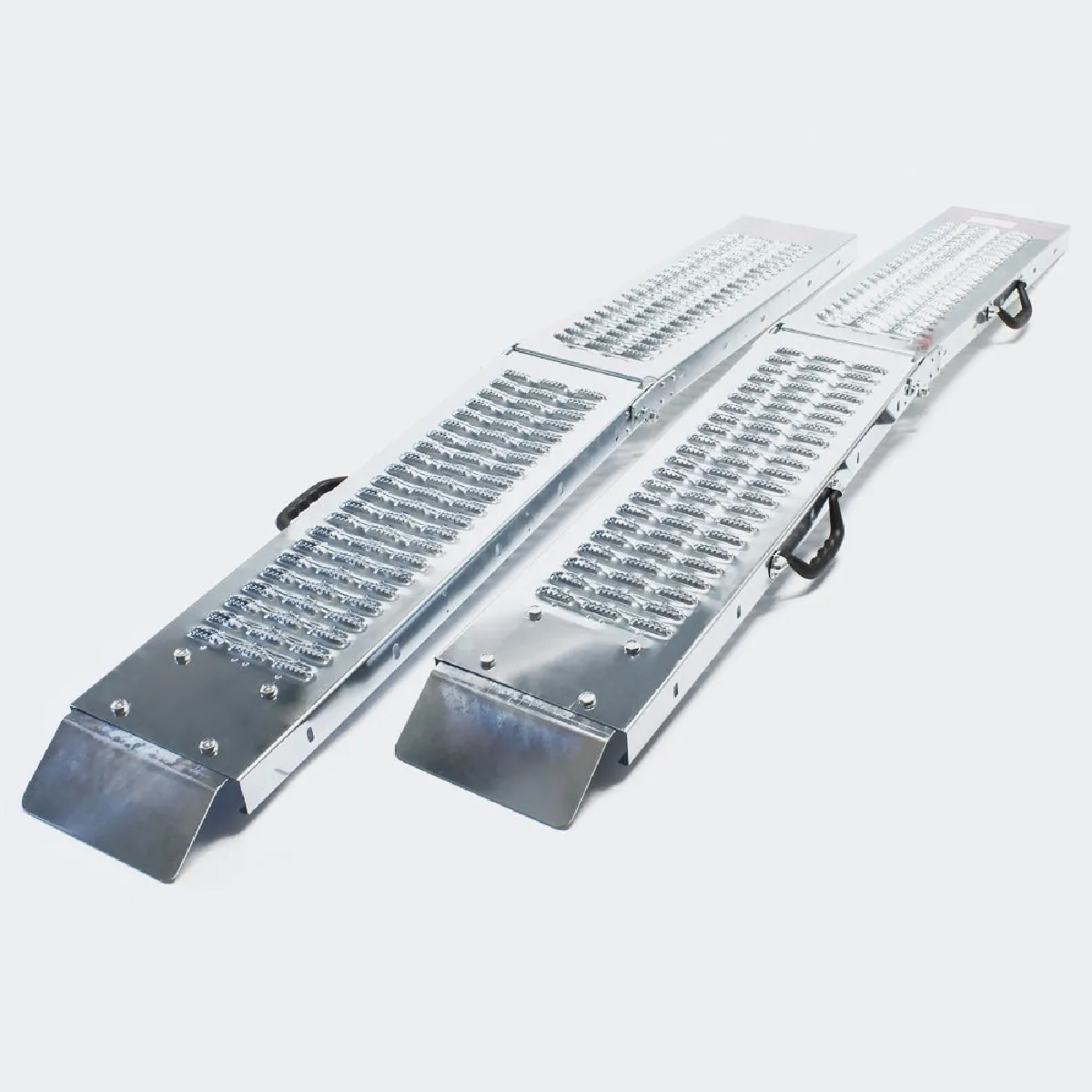 Meilleurs prix pour Lot de 2 rampes de chargement multi-usage pliante acier galvanisé rail collision 180 x 22,5 cm jusqu'a 400kg gris 3416096