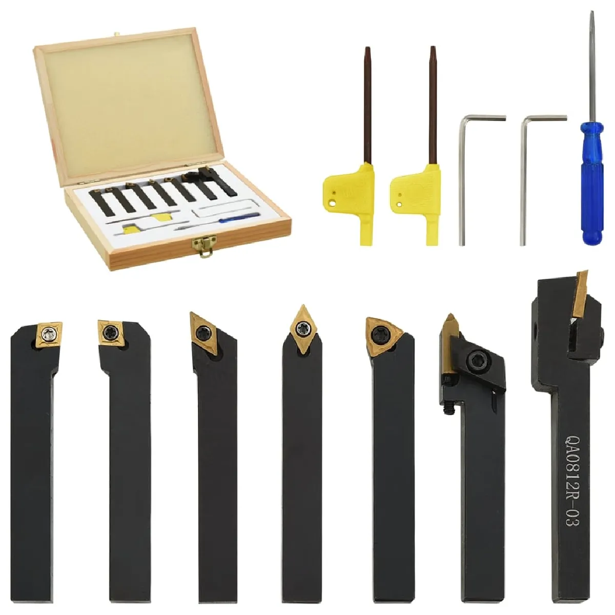 Jeu D'Outils De Tournage VidaXL 12 Pcs – Acier Carbone, Carbure, 8x8 Mm - vue 2