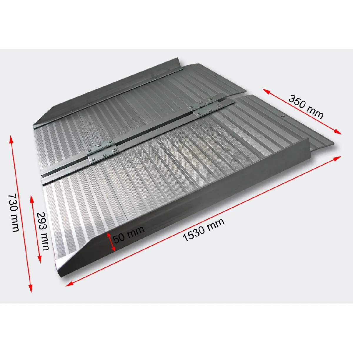 Comparer les prix de Rampe valise de fauteuil roulant pliante en aluminium 150 cm 270 kg maximum gris 3416017