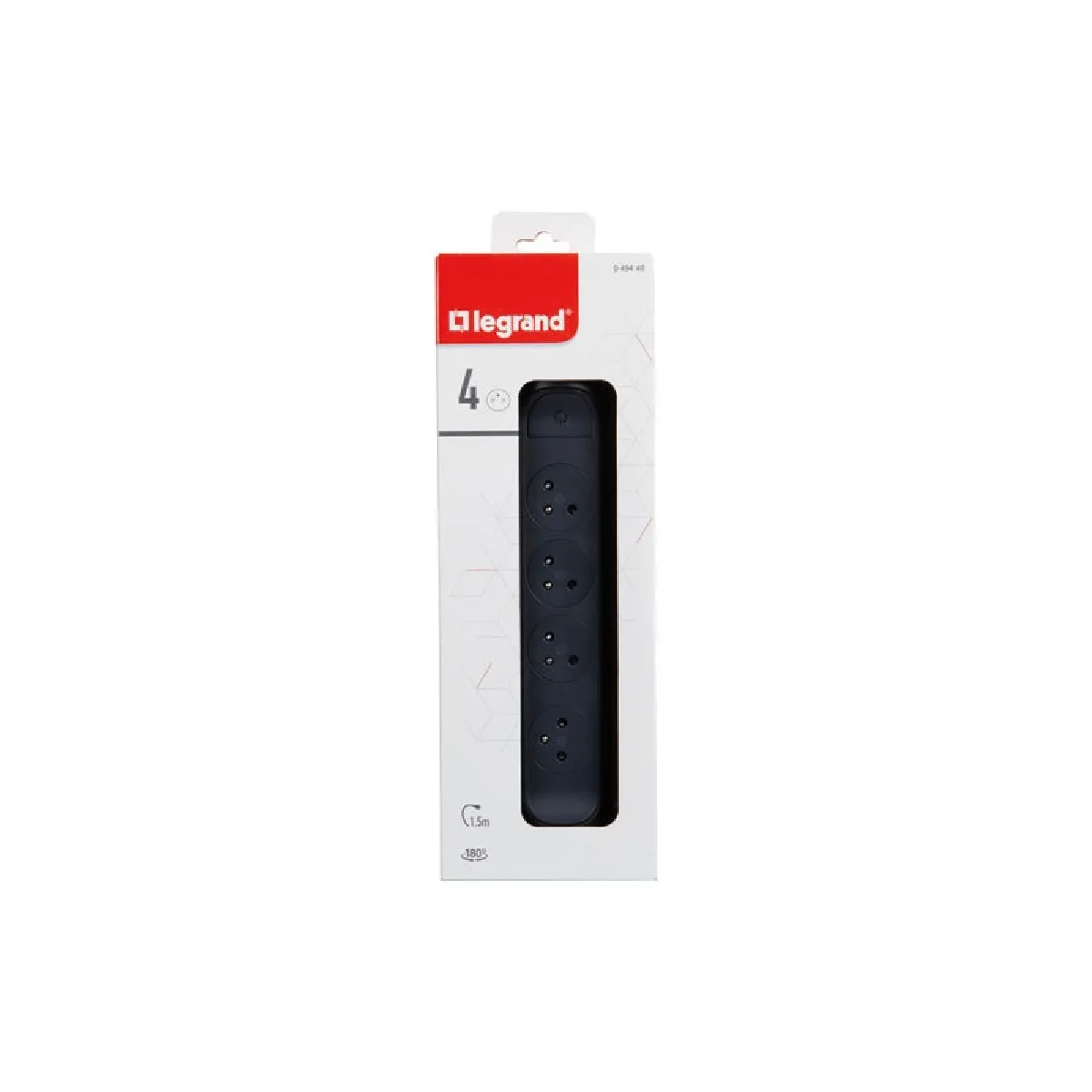 LEGRAND - Multiprise Premium - 4 Prises - Rotative et Fixable - 1,5m - Noir - Image 2