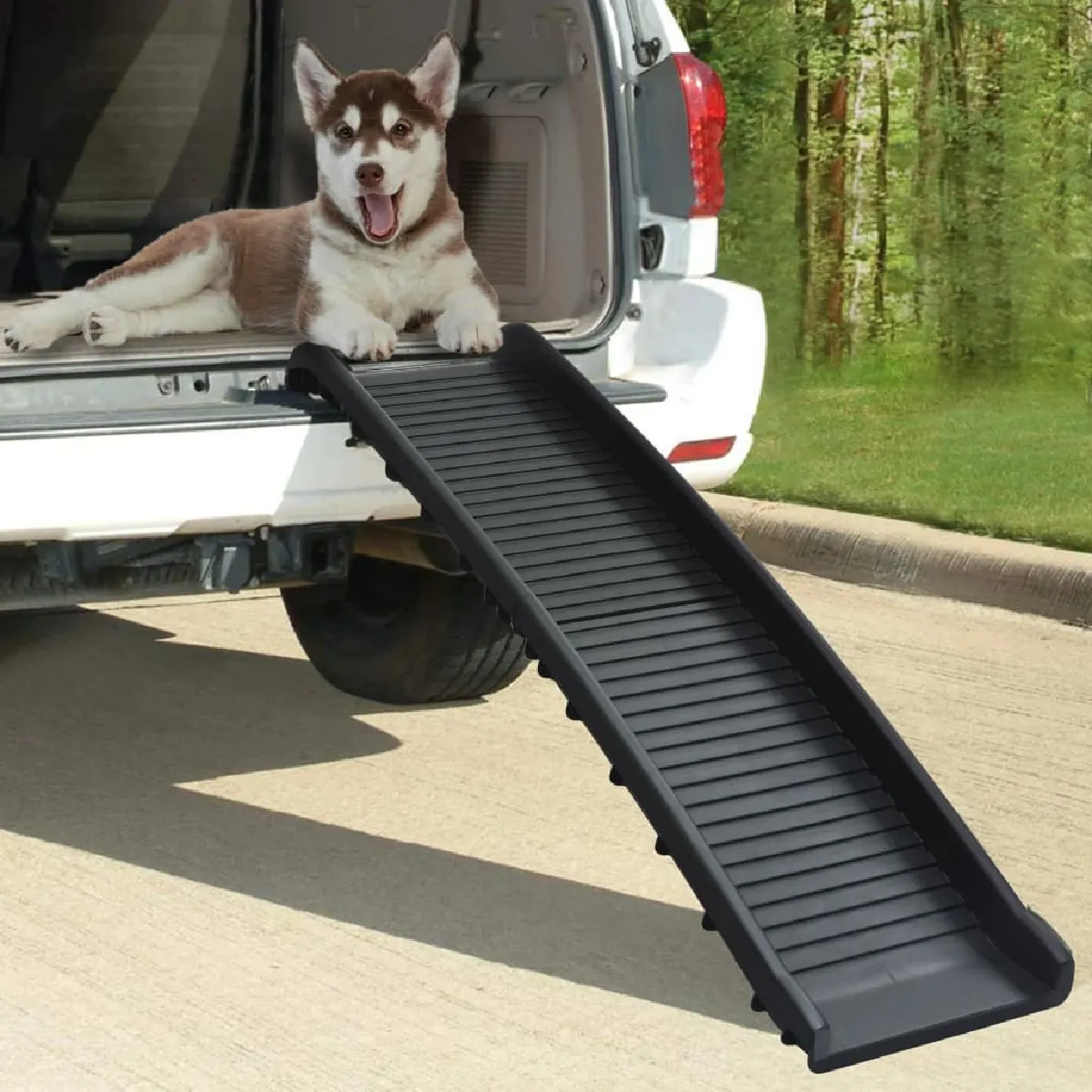 Meilleurs prix pour vidaXL Rampe de voiture pliable pour chiens Noir 155,5x40x15,5 cm