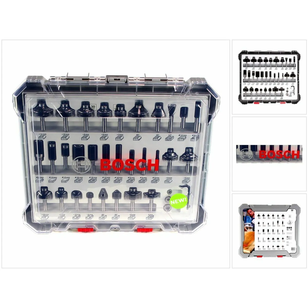 Bosch Kit de 30 fraises mixtes à queue de 8 mm - 2607017475