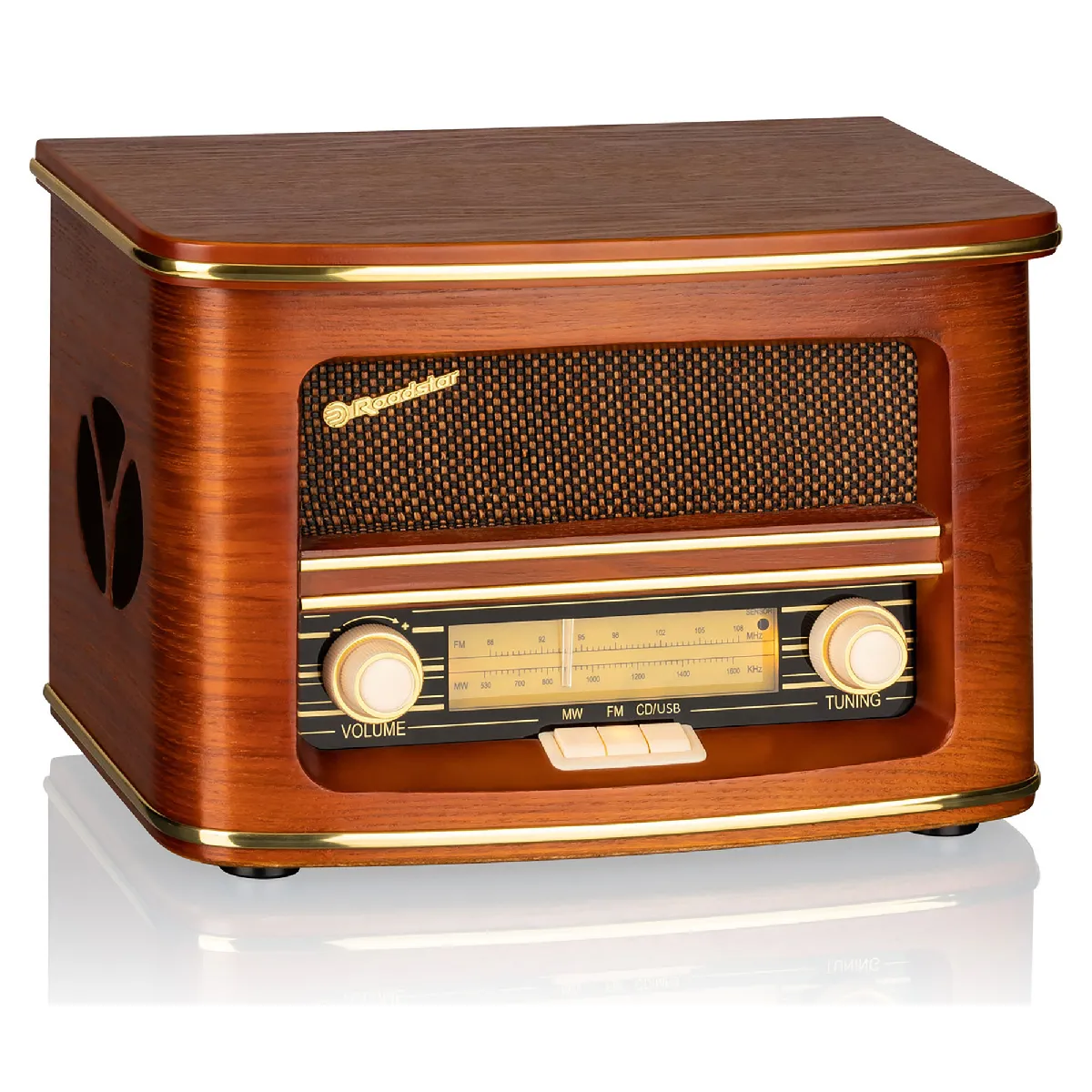 Radio CD Portable FM/ MW Vintage Lecteur CD MP3 USB Stéréo Télécommande Bois Roadstar HRA 1500CD MP3UEMP - vue 2