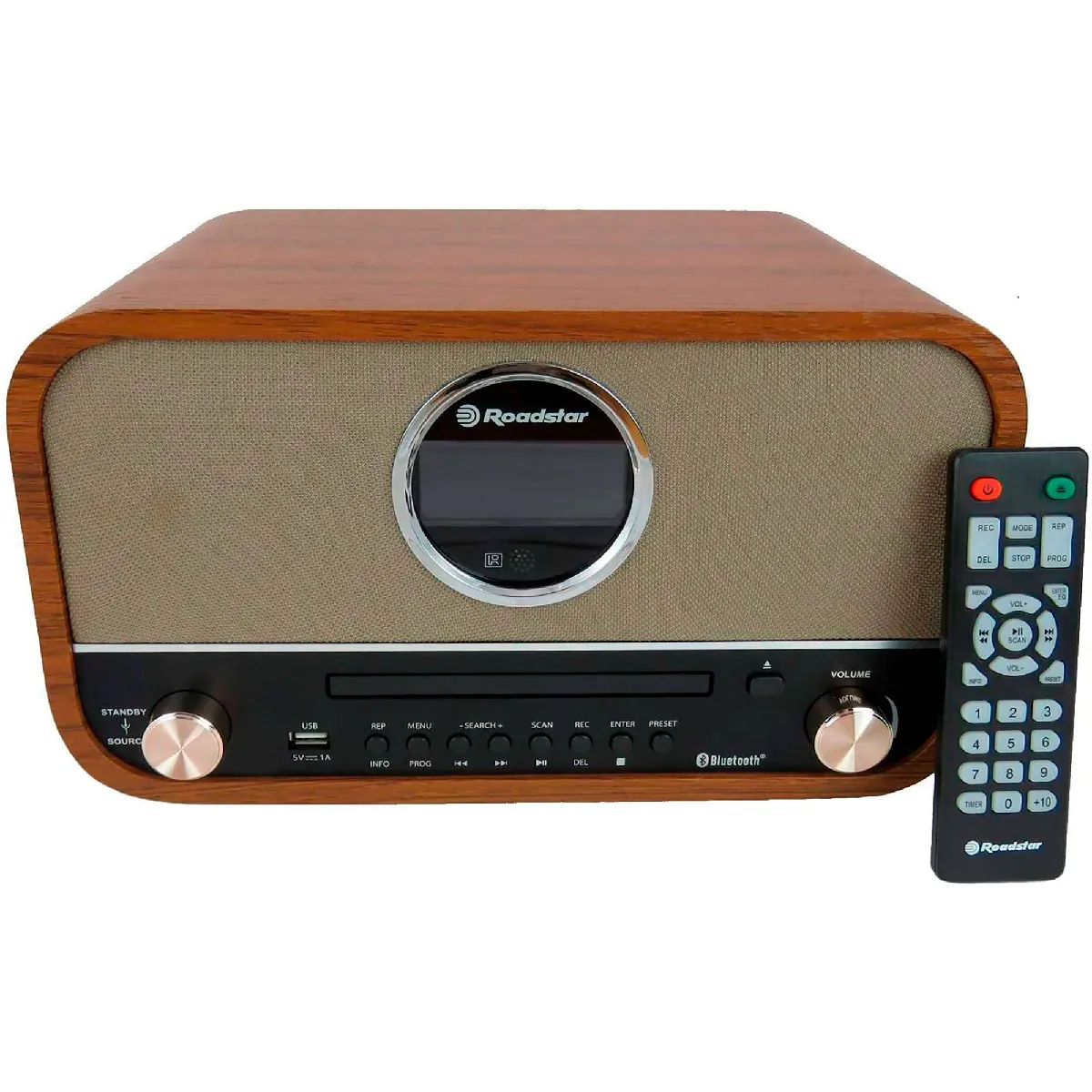 Stéréo Vintage Radio Numérique FM Lecteur CD MP3 Bluetooth USB Enregistrement Bois Roadstar HRA 1782NBT - vue 2