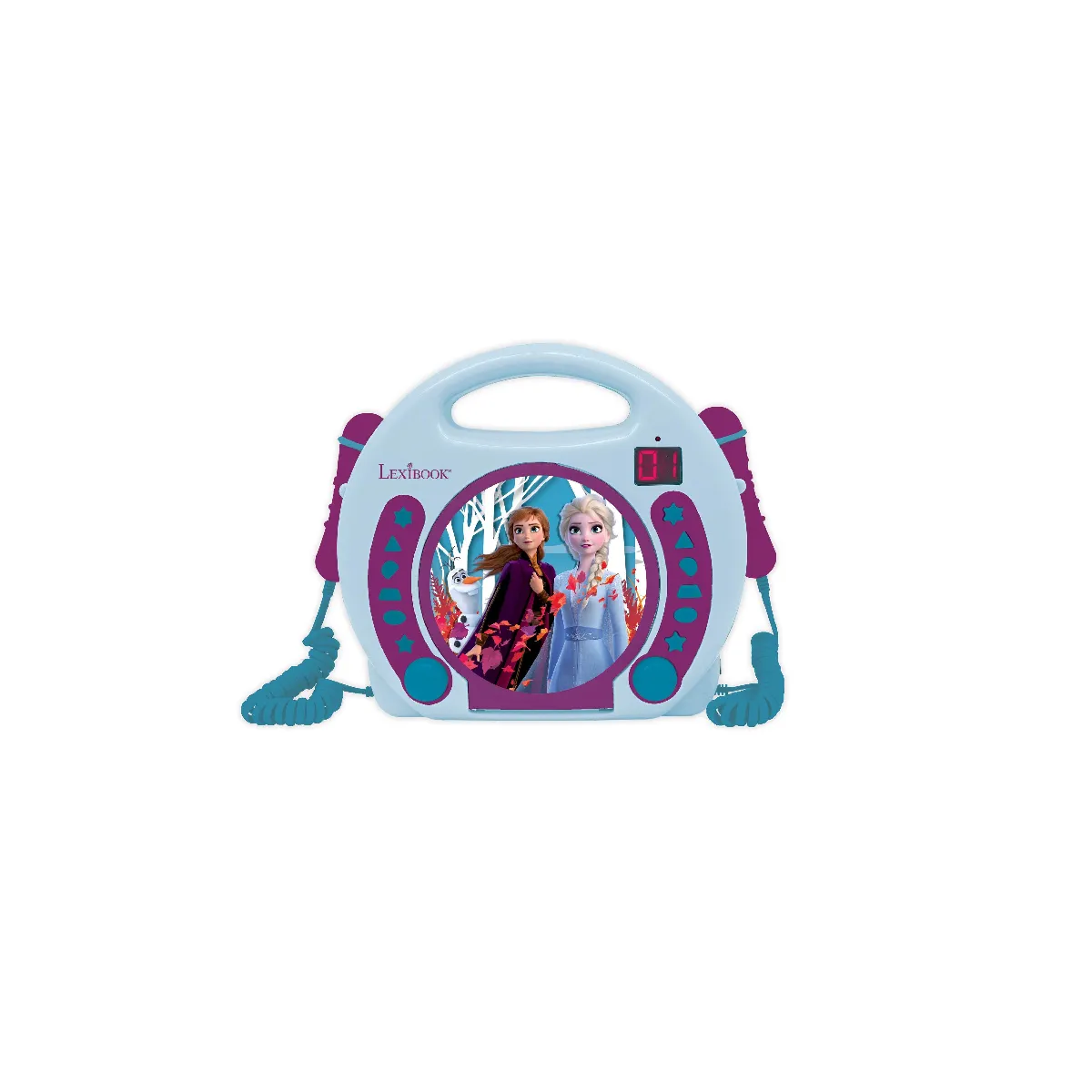 Lexibook La Reine Des Neiges - Boombox, Lecteur Cd Avec 2 Micros Et Prise Casque - Rcdk100fz