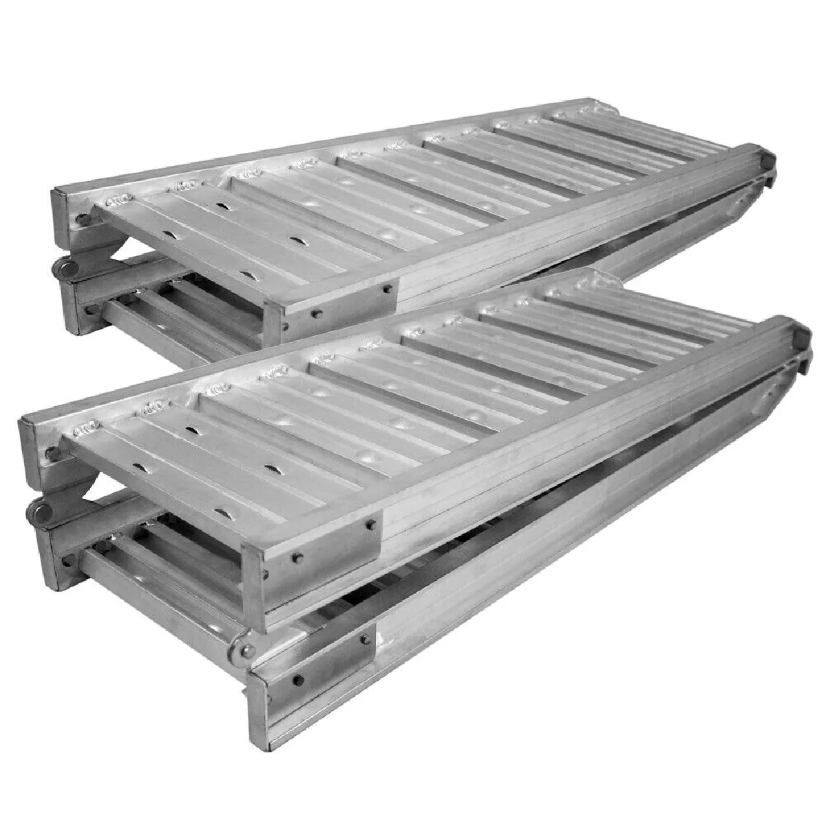 Comparer les prix de Lot de 2 rampes de chargement multi-usage pliante aluminium rail collision 182 cm jusqu'a 400kg gris 16_0001222